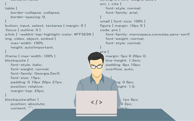 A person studying a new programming framework